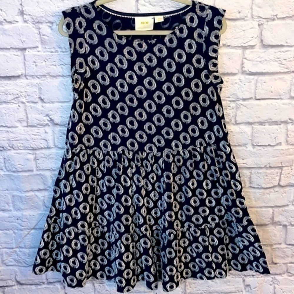 Anthropologie Maeve Eyelash Textured Soft Cap Sleeve Dress w/ Pockets RUNS BIG
